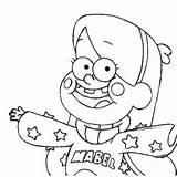 Gravity Falls Coloring Mabel Grunkle Stan Pines Happy sketch template