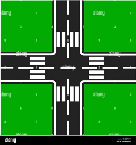 road junction illustration crossroads highway intersection stock vector image art alamy