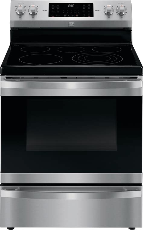 kenmore elite   cu ft electric range  dual true convection stainless steel