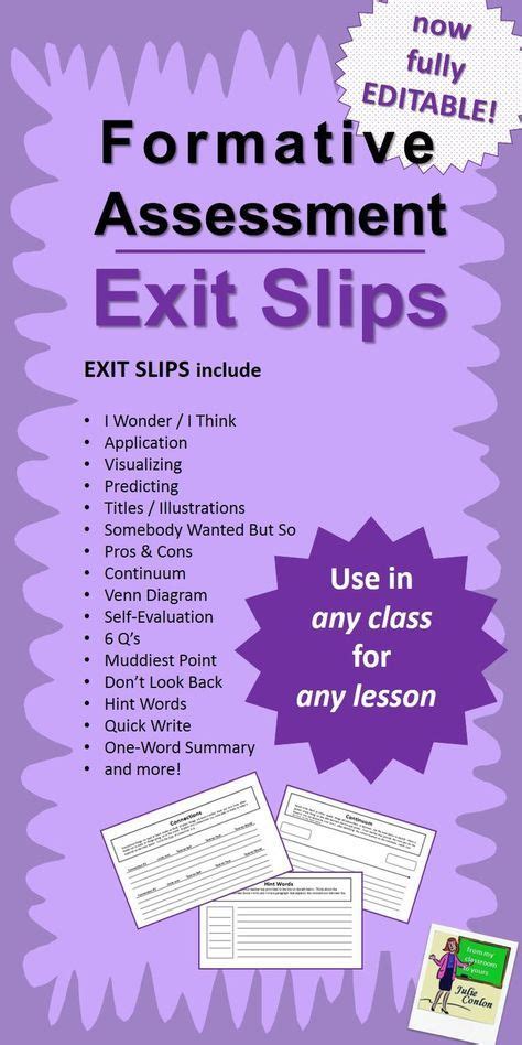 formative assessment exit slips now fully editable use these 20 exit