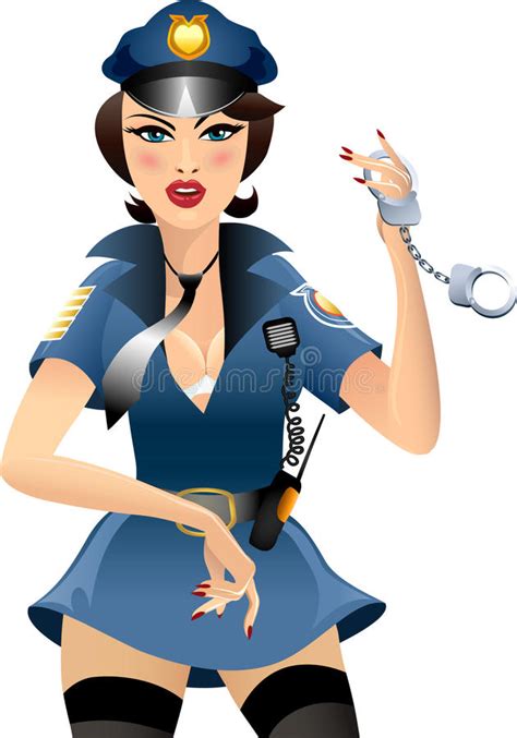 The Cop Girl Stock Vector Illustration Of Handset Human