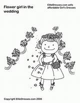 Coloring Girls Pages Wedding Flowers Flower Girl Dresses Kleurplaat Library Clipart Bruidsmeisje Elite Ring Popular sketch template