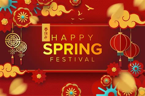 premium vector happy spring festival greeting card