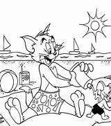 Coloring Kids Jerry Tom Pages Beach Printable Playing Book Cartoon Colouring Disney Coloriage Plage Et Ball Dessin Dessins Drawings Bestcoloringpagesforkids sketch template