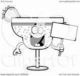 Daiquiri Strawberry Mascot Holding Sign Happy Royalty Clipart Cory Thoman Cartoon Vector 2021 sketch template