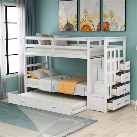 reviews  harper bright designs white twin  twin wood bunk bed