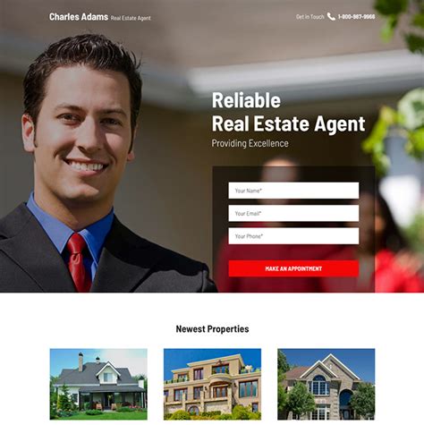 real estate agency responsive lead capturing landing page designs