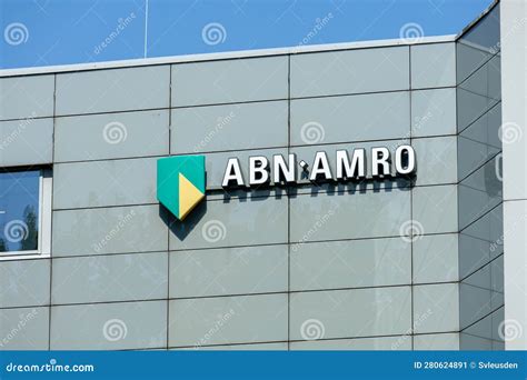 abn amro bank sign logo   office  diemen editorial photo image