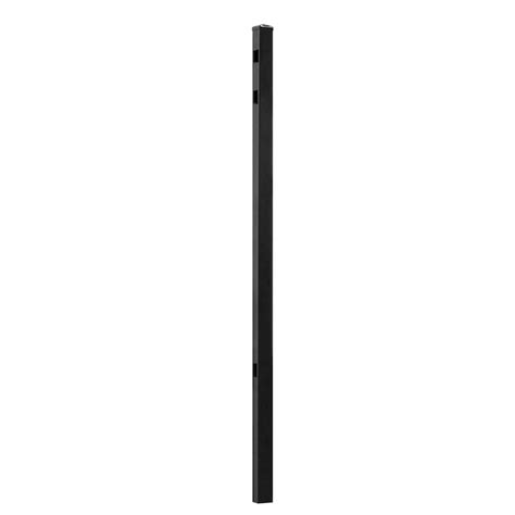 freedom new haven 7 ft h x 2 in w black aluminum end fence post in the