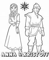 Kristoff Anna Coloring Frozen Printable Color Print Characters sketch template