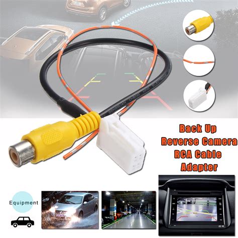 pin male connector audio video rca cable   reverse camera cable adapter  toyota