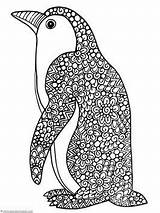 Penguin Pinguin Ausmalen Dieren Kleurplaten Erwachsene Kleuren Ausmalbild sketch template