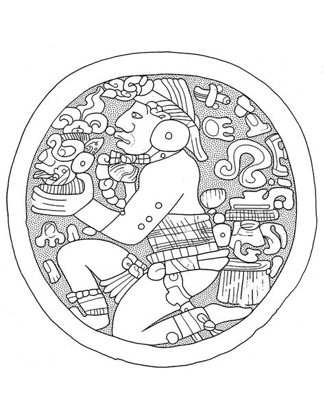 mayan ear flare plaque mayans incas adult coloring pages