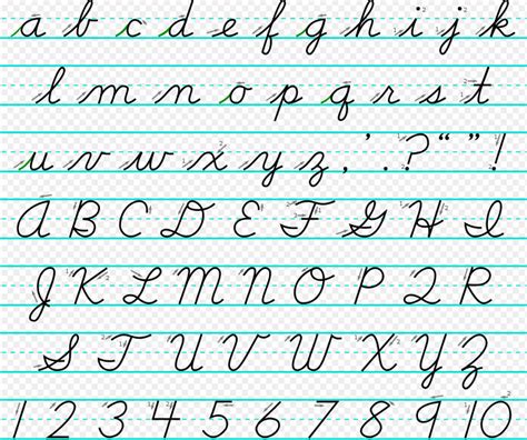 cursive alphabet chart letter