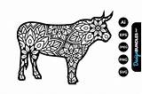 Mandalas Bull Menu sketch template