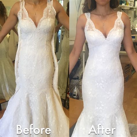Before And After Wedding Dress Alteration Initially It Was