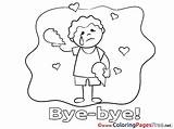 Sheet Bye Good Colouring Boy Coloring Title Cards sketch template