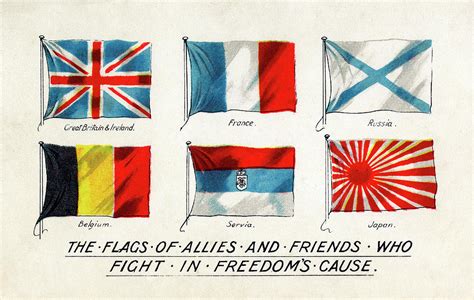 flags   allies date circa drawing  mary evans picture library