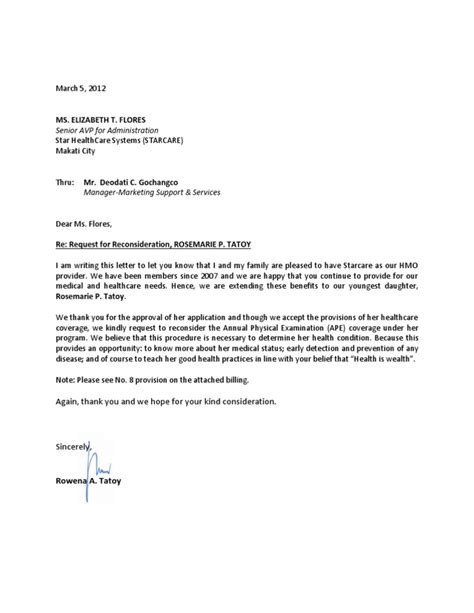 reconsideration letter