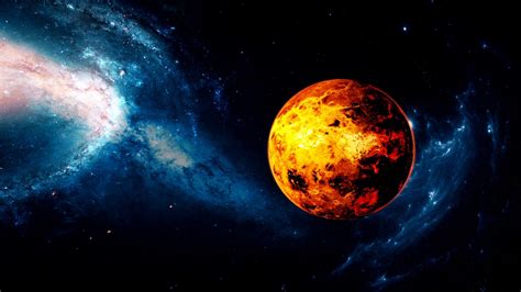 realistic beautiful planet venus  deep space motion background