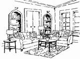 Room Living Pages Coloring Furniture Rooms Colouring Getcolorings House Buildings Getdrawings Color Print Printable sketch template