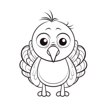 outline turkey clipart colorful turkey  standing   white