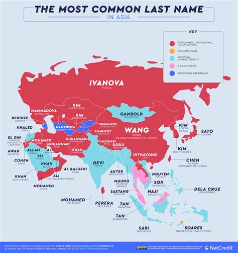 map shows   common surnames   country