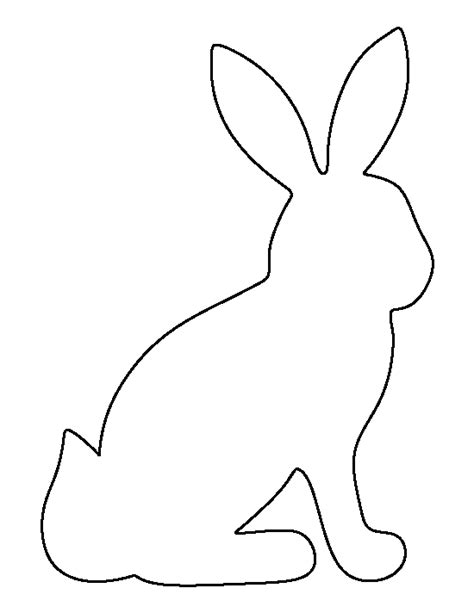 bunny outline sitting bunny pattern   printable outline