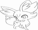 Fennekin Coloring Pages Pokemon Chespin Getcolorings Getdrawings sketch template
