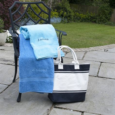personalised luxury beach towel   fine cotton company notonthehighstreetcom