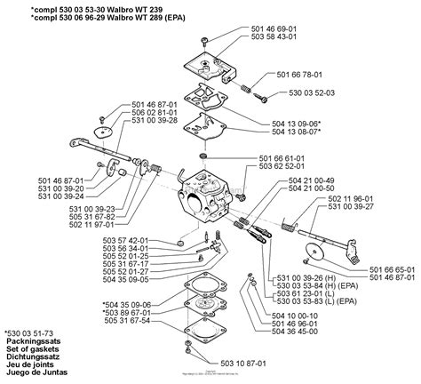 husqvarna    parts diagram  carburetor parts walbro wt  epa