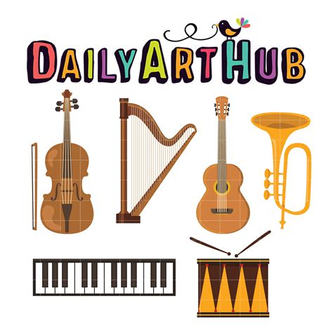 musical instrument clip art set daily art hub  clip art everyday