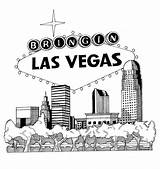 Vegas Las Skyline Stencil Coloring Pages Sketch Template sketch template