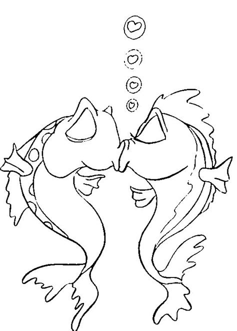valentine fish fish coloring page coloring pages  coloring pages