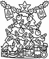Coloring Pages Holidays Christmas Big Tree Happy sketch template