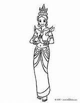 Coloring Pages Thai Colouring Princess Thailand Cartoon Color Colour Open Girls sketch template