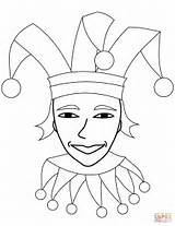 Jester Coloring Pages Circus Face Printable Drawing Template Supercoloring Categories sketch template