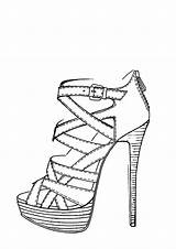 High Heel Drawing Shoes Shoe Sketch Drawings Sketches Coloring Line Stiletto Google Fashion Heels Search Easy Nike Draw Pages Simple sketch template
