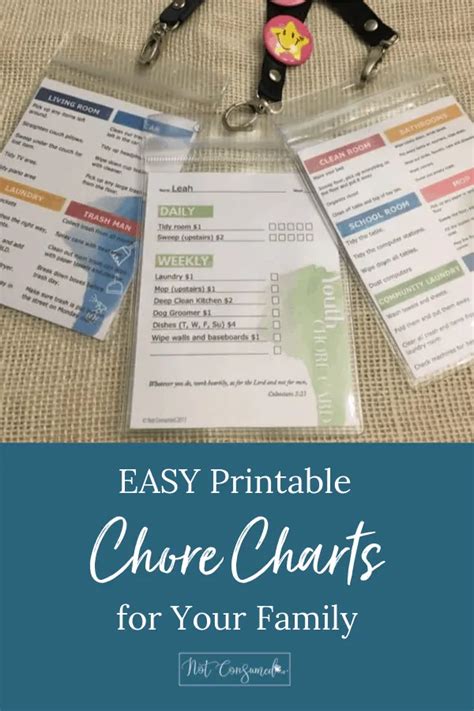 easy printable chore charts   family editable