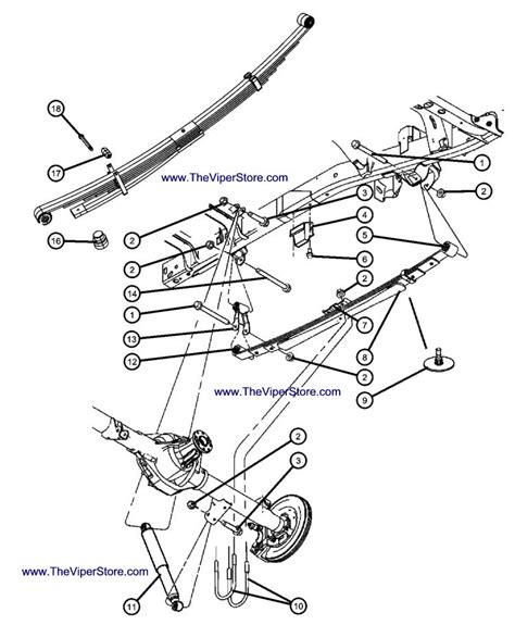 ram srt   factory parts diagrams rear suspension