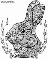 Coloring Pages Bunny Mandala Rabbit Horse Adults Bobcat Cute Zentangle Printable Animals Animal Adult Colouring Books Awesome Sheets Mandalas Easter sketch template