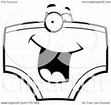 Underwear Clipart Cartoon Character Excited Coloring Outlined Vector Cory Thoman Clip Royalty Clipartof sketch template