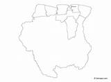Outline Districts Suriname sketch template