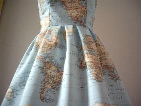 world map dress printed strapless cotton summer dress atlas dress