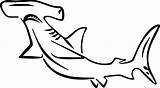 Shark Hammerhead Coloring Outline Head Drawing Pages Great Sharks Kids Hammer Printable Goblin Colouring Color Clipart Print Clipartmag Cut Pattern sketch template