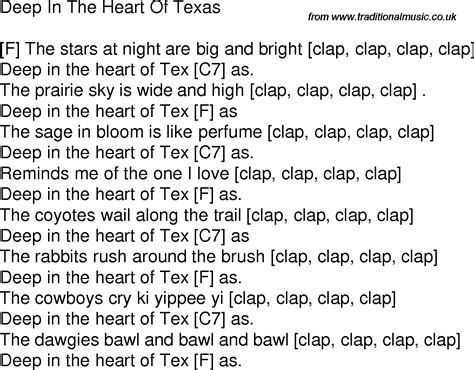 time song lyrics  guitar chords  deep   heart  texas