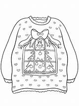 Christmas Ugly Sweater Kersttrui Foute Coloring Kerst Fun Kids Kleurplaat Sweaters Pages Kleurplaten Zo sketch template