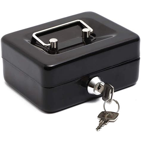 coin box  lock  keys metal money tray cash safe donation box