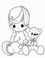 Coloring Precious Moments Baby Pages Doll Bear Angel Printable Drawing Print Alive Teddy Girl Boy Color Cute Sheets Kids Dolls sketch template