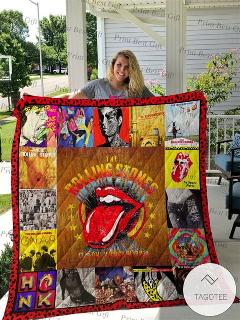 rolling stones albums cover poster quilt blanket tagotee